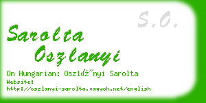 sarolta oszlanyi business card